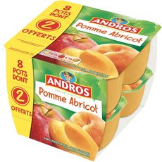 Andros Andros Compote Pomme Abricot X8 Dont 2offerts 800g Pas Cher A Prix Auchan