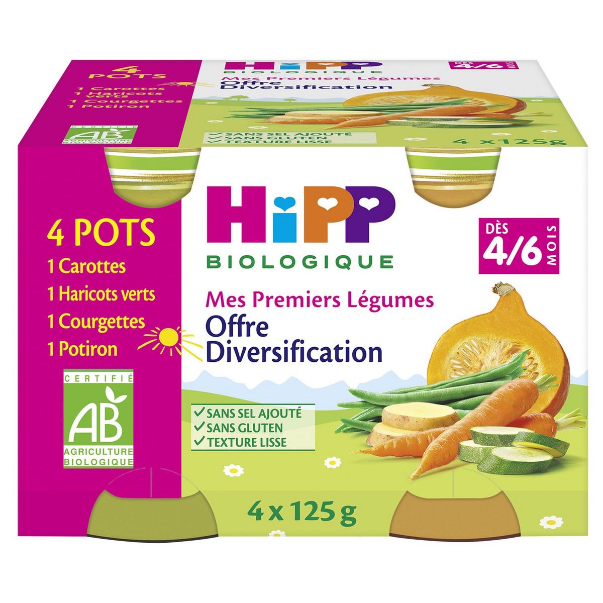 Hipp Petit Pot Aux Legumes Bio 4 Varietes Des 4 Mois 4x125g Pas Cher A Prix Auchan