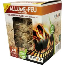 FLAM'UP Flam Up Allume feu allumettes en laine de bois cheminée & barbecue x24 24 allumettes