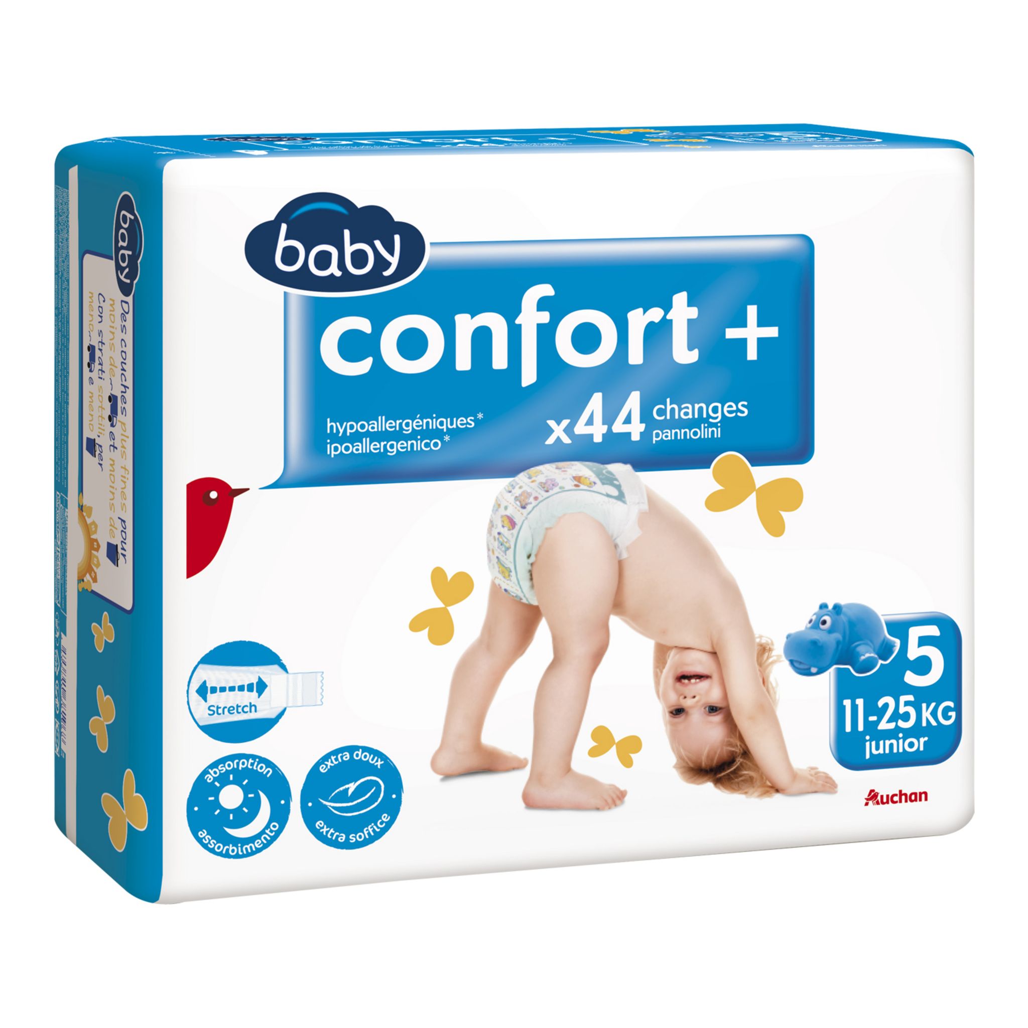 AUCHAN BABY Confort + couches taille 1 (2-5 kg) 22 couches pas