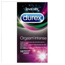 DUREX Orgasm' Intense préservatifs lubrifiés perlés et nervurés 10 préservatifs