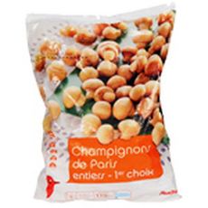 AUCHAN Auchan Champignons de Paris entiers 1kg 5 portions 1kg