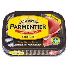 PARMENTIER Sardines au jambon cru fumé italien, produit en Bretagne 135g