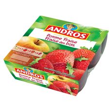 Andros Andros Compote Pomme Fraise Des Bois 4x100g Pas Cher A Prix Auchan