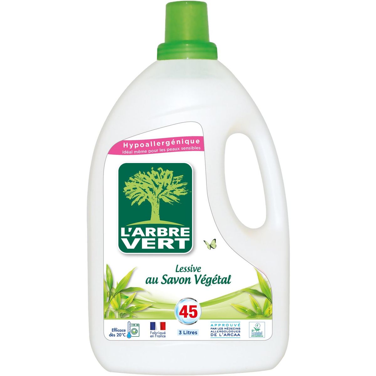 L'Arbre Vert lessive végétale écolabel 45 lavages 3l pas cher 