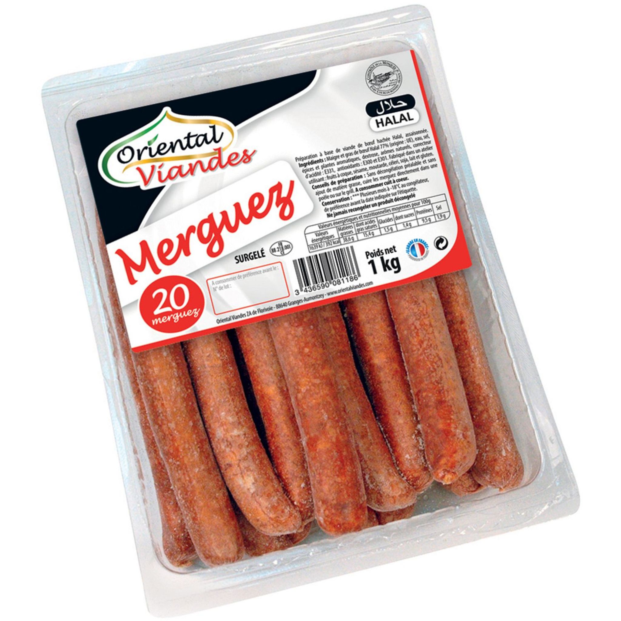 MERGUEZ DOUCE 5KG Halal - Saveurs d'Orient Vandoeuvre