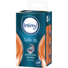 INTIMY Préservatifs lubrifiés taille XL x28 28 préservatifs