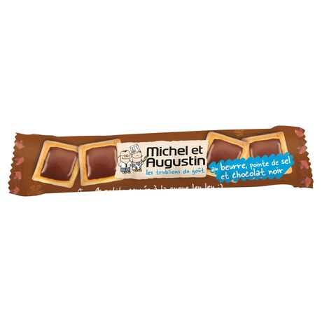 Michel et Augustin Petits Carrés à la Queue Leu Leu Beurre Salé Chocolat Noir 33,6 g