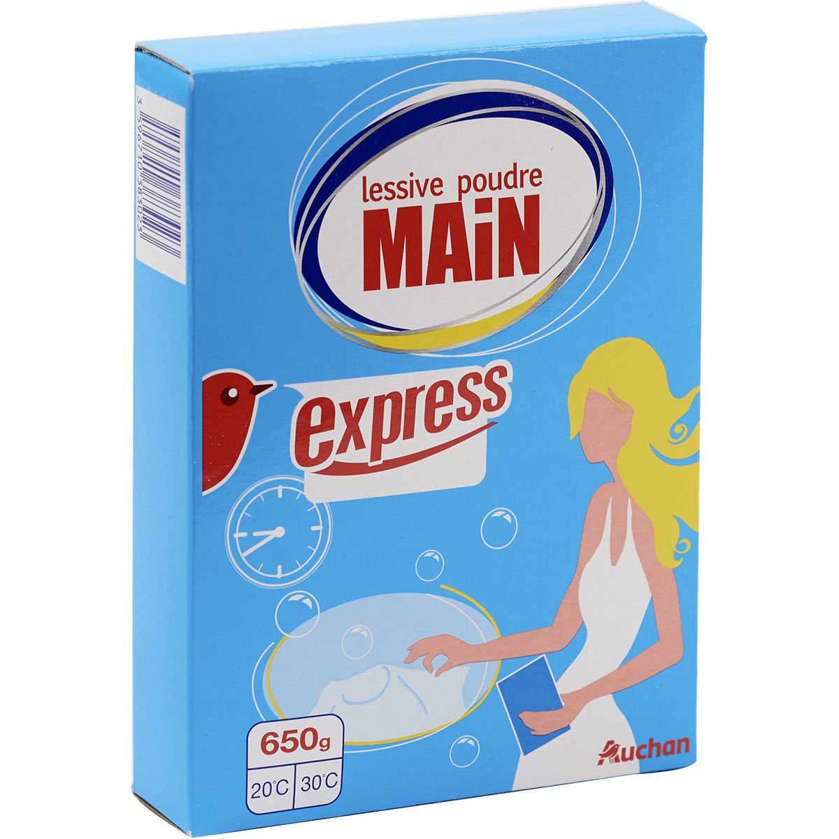 AUCHAN Lessive poudre à la main express 650g pas cher 