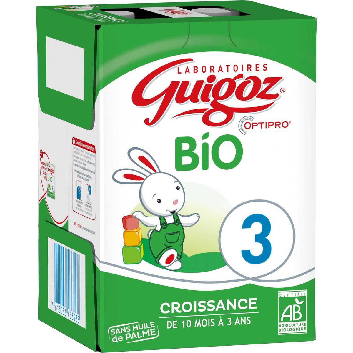 Guigoz Lait Infantile 3Ème âge Biologique Dès 10 Mois, 6 x 500ml :  : Epicerie