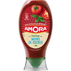 AMORA Amora Ketchup moins de sucre aux extraits de stevia squeeze top down 465g 465g