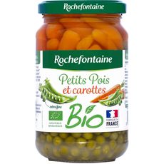 ROCHEFONTAINE Rochefontaine petits pois extra-fins et carottes bio 37cl