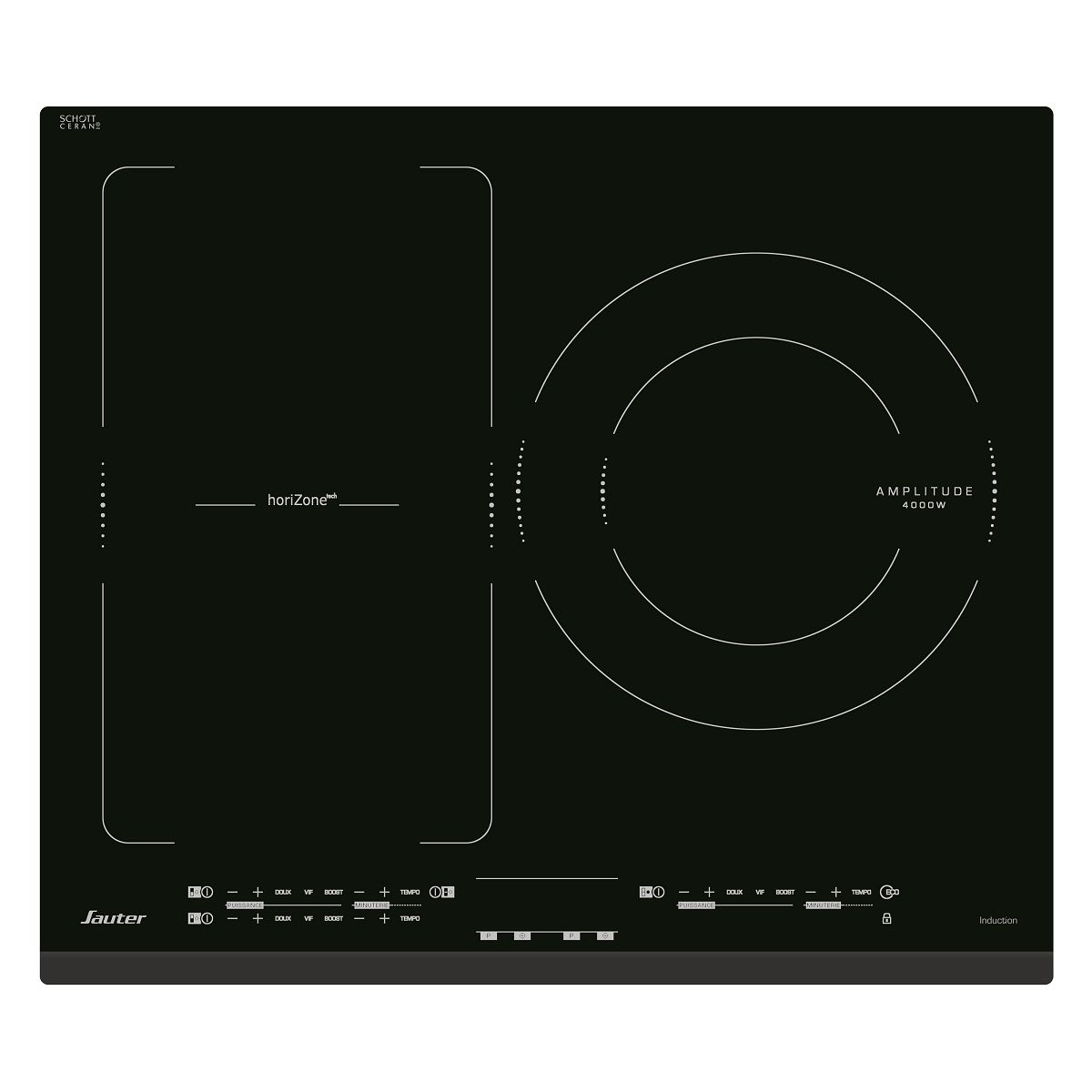 Table Induction - SAUTER - SPI4662B - 3 foyers dont 1 zone