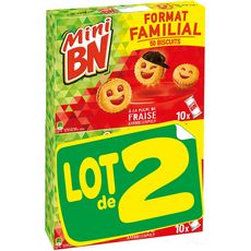 BN BN Mini Biscuits Fourrés à La Fraise 2x350g Format Familial Pas Cher ...