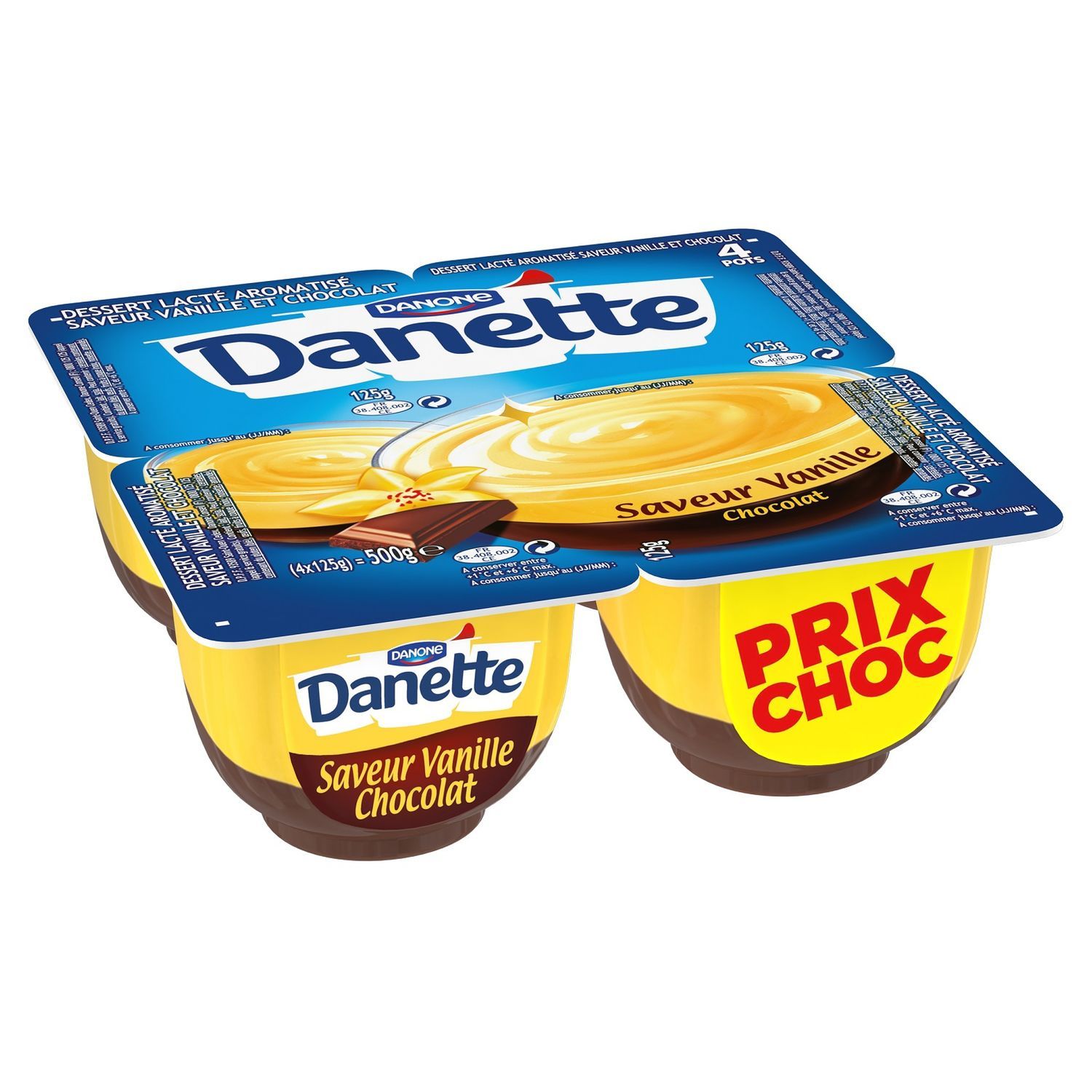 DANETTE Danette vanille 4x125g prix choc pas cher 