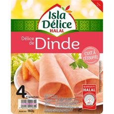 ISLA DELICE Délice De Dinde Cuit à L'étouffée Halal 4 Tranches 160g Pas ...