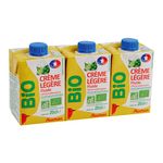 Auchan Bio crème légère fluide 15% de matière grasse 3x20cl