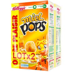 KELLOGG'S Miel Pops Céréales au miel 2x260g 1,24kg