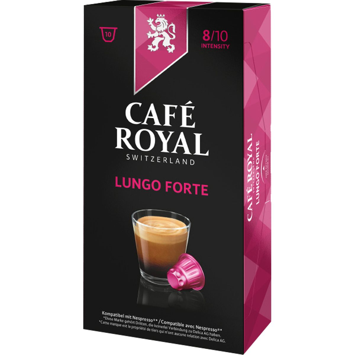 Кофе интенсивность 10. Cafe Royal капсулы для Nespresso. Nespresso капсулы lungo Forte. Кофе в капсулах Cafe Royal Espresso Forte. Lungo Classico кофе.