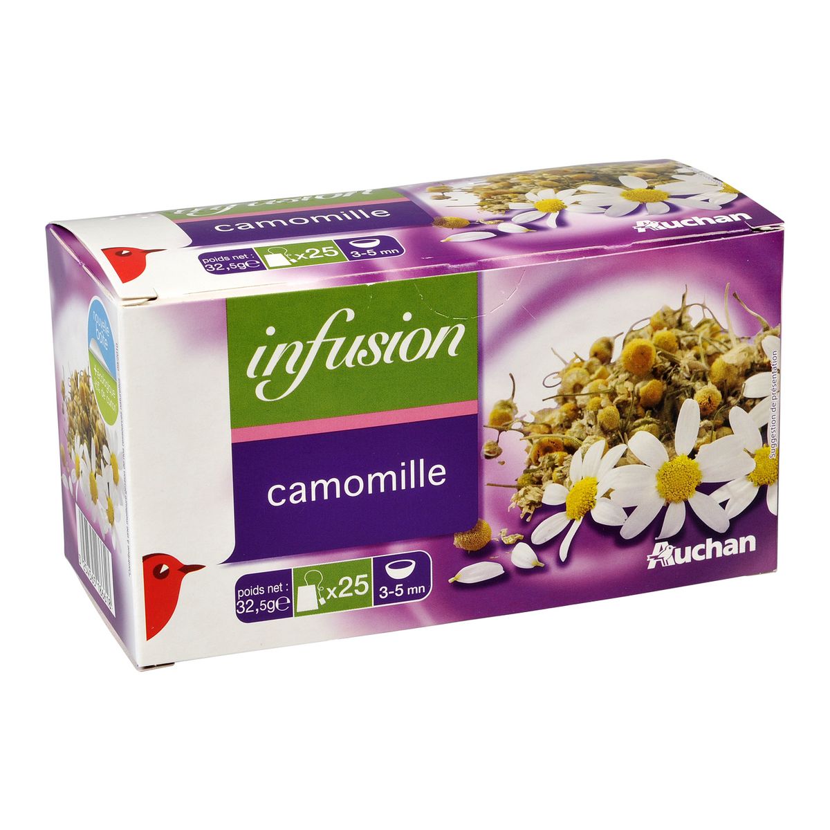 AUCHAN Infusion camomille 25 sachets 32,5g pas cher 