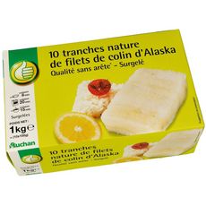 Auchan Essentiel Tranche Nature De Filets De Colin D Alaska Sans Arete 10 Pieces 1kg Pas Cher A Prix Auchan