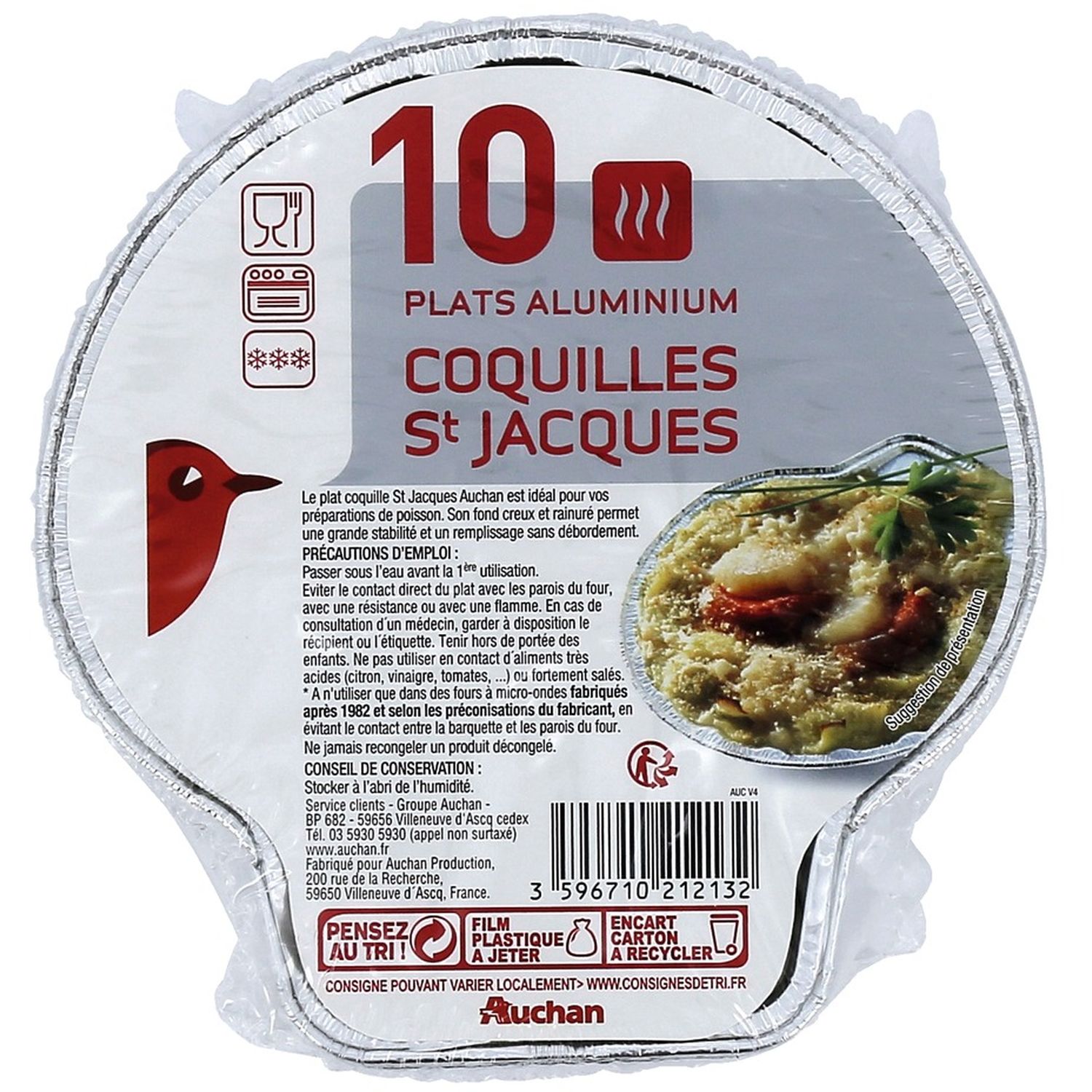 Plat Alu Coquille St Jacques - Traiteur - EmballageFuté.com