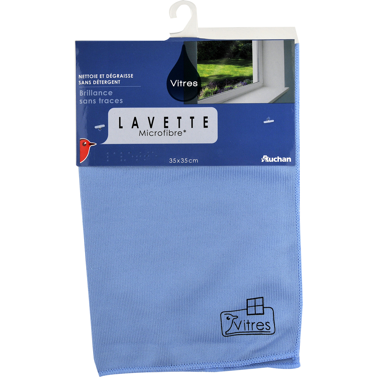 Auchan - Lavette microfibre cuisine 32x35 cm