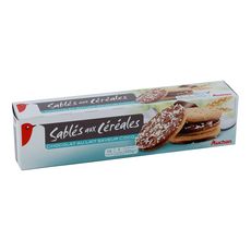 Auchan Biscuits Sables Aux Cereales Nappes Chocolat Au Lait Saveur Coco 4x4 Biscuits 0g Pas Cher A Prix Auchan