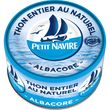 PETIT NAVIRE Thon albacore entier au naturel 93g
