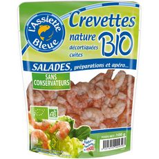 ASSIETTE BLEUE Crevettes nature décortiquées cuites bio 100g