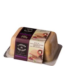 L'ATELIER DU FOIE GRAS L'Atelier du Foie Gras Bloc de foie gras de canard 50% de morceaux 240g 240g