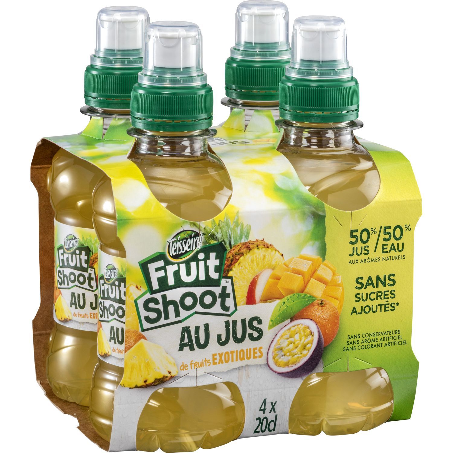 TEISSEIRE Fruit shoot boisson au jus d'orange bouteilles 4x20cl pas cher 