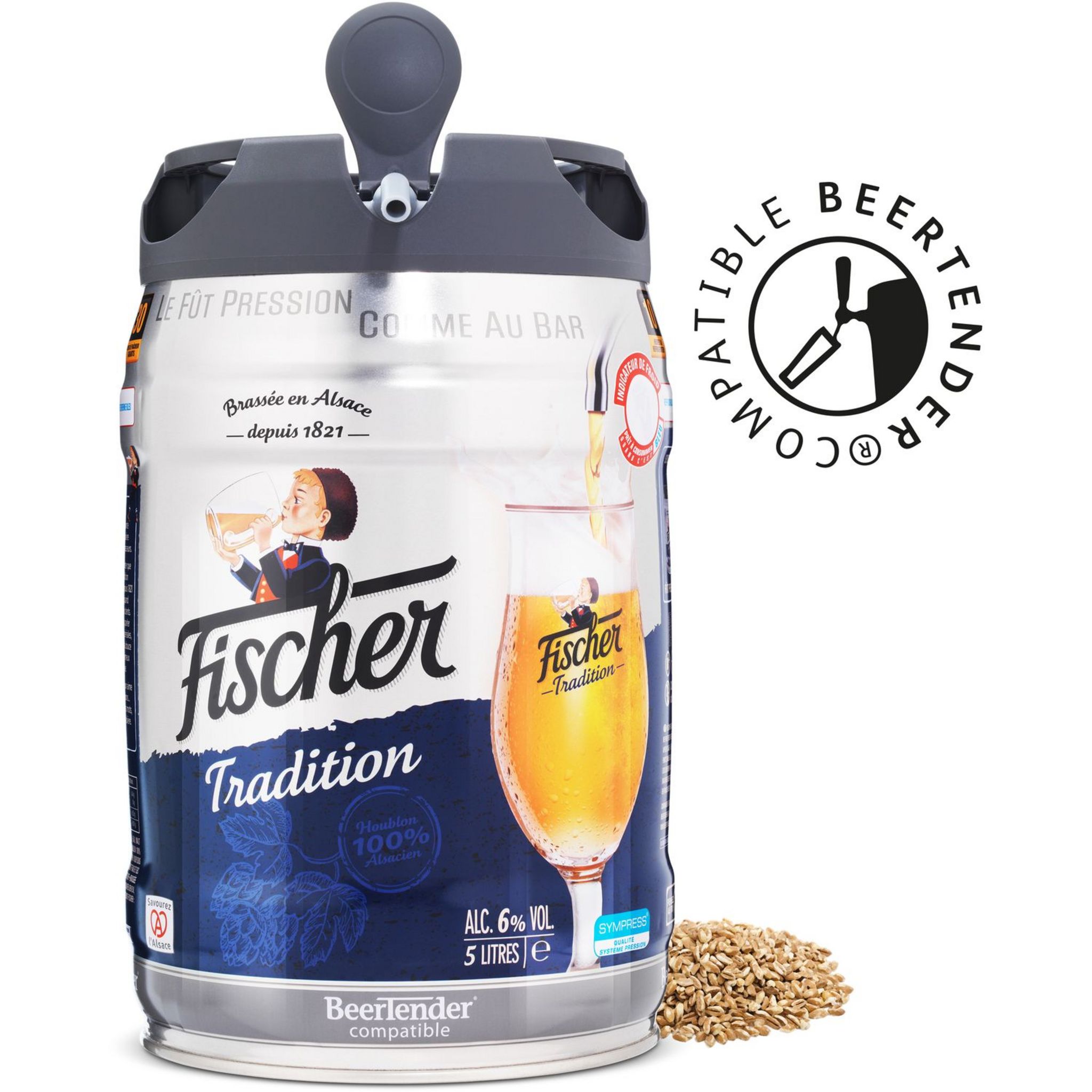 FISCHER Bière blonde tradition d'Alsace 6% fût pression 5l pas cher 