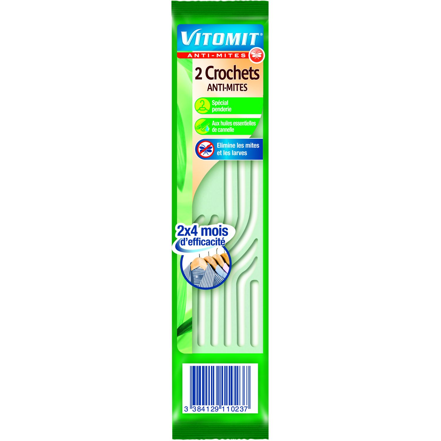 VITOMIT Crochets penderie anti-mites & larves efficace 2x4 mois 2