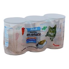 Auchan Boites Patee Aux Poissons Pour Chat 3x400g Pas Cher A Prix Auchan