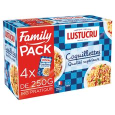 LUSTUCRU Coquillettes de qualité supérieure Family pack 4x250g