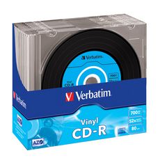 VERBATIM Pack de 10 CD-R Data Vinyl 700 Mo - Boîtier slim