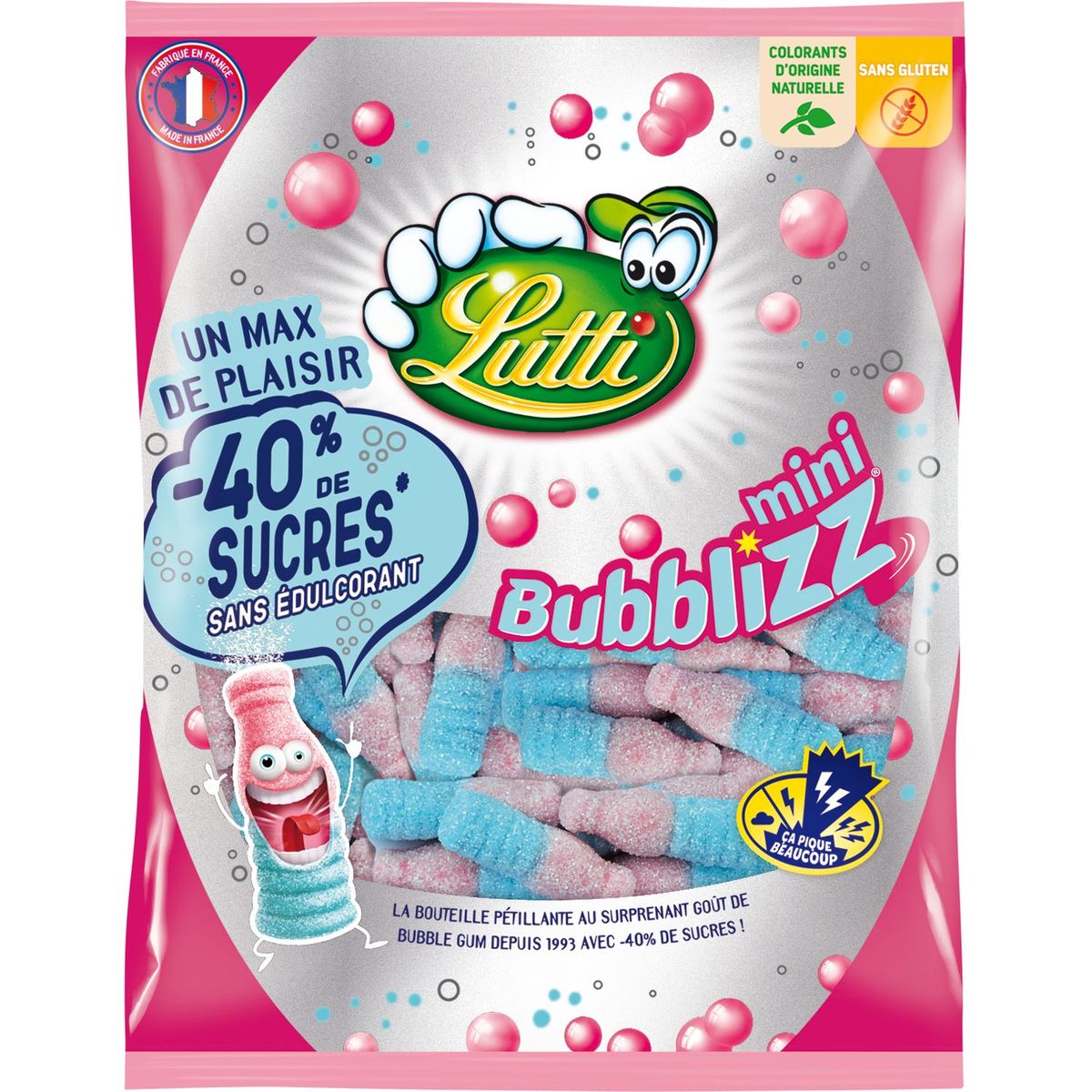 LUTTI Mini bubblizz bonbons pétillants 130g pas cher - Auchan.fr