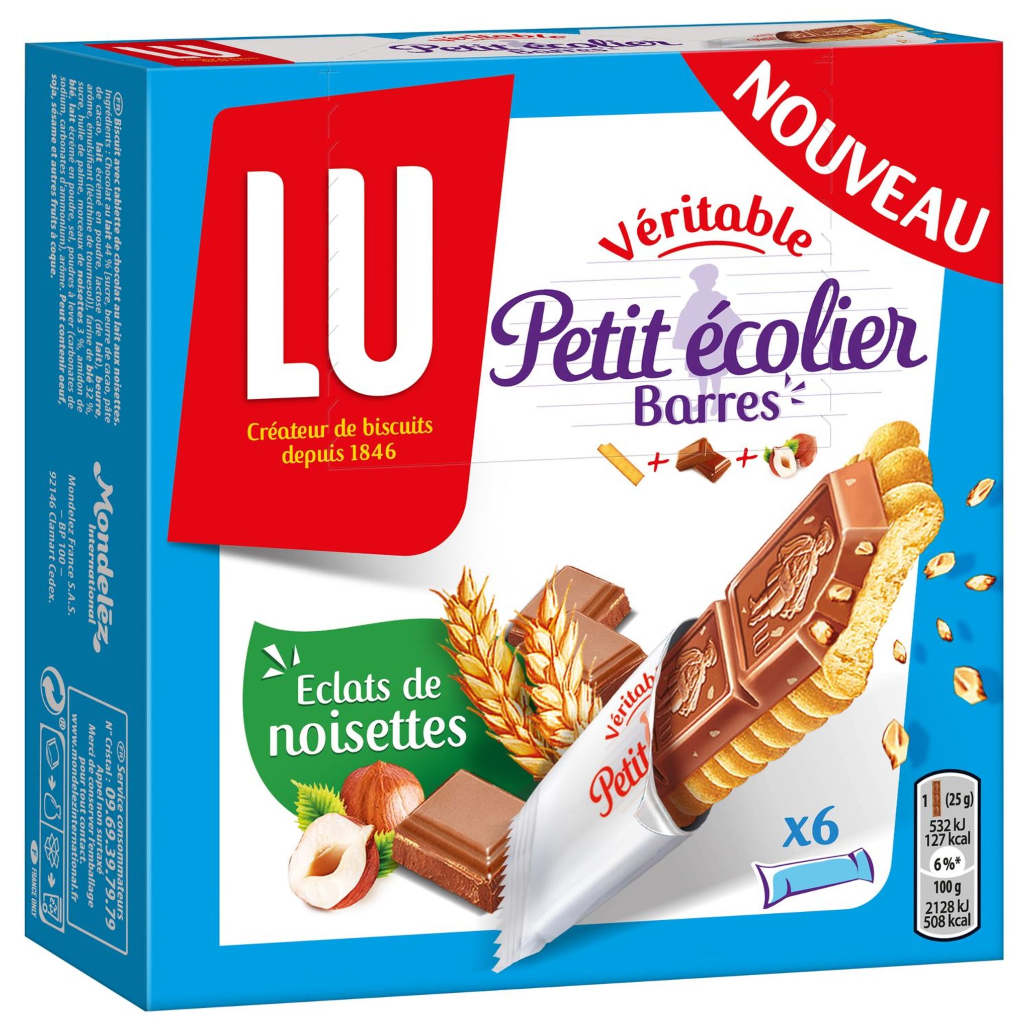 PETIT ECOLIER Petit Écolier barres noisettes 150g pas cher 