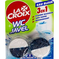LA CROIX Bloc wc javel 3 en 1 eau bleue 2 blocs
