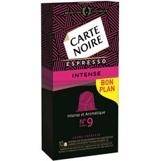 Café capsules Intense n°9 - Espresso - Carte Noire - x10 capsules (53g)