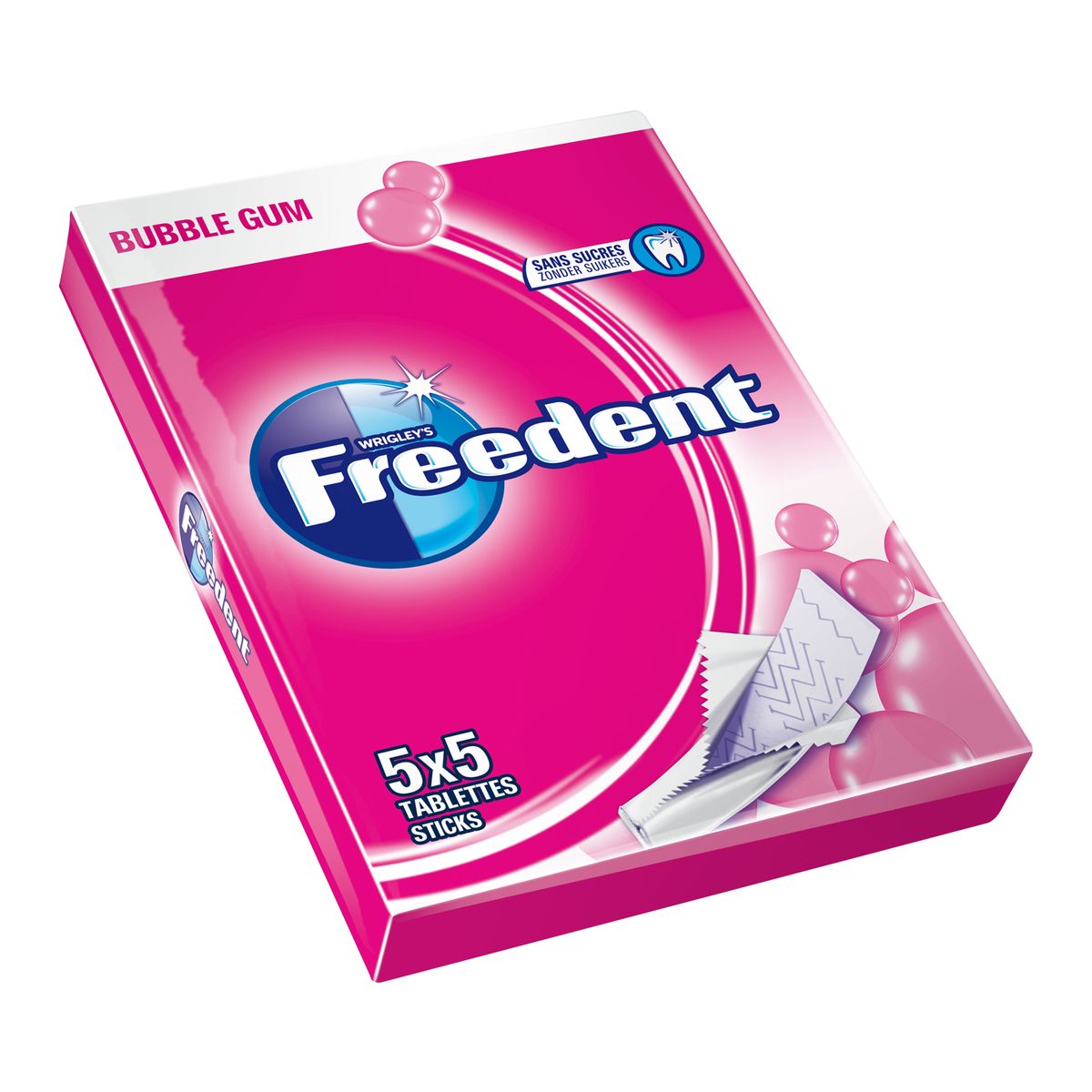 nood Trunk bibliotheek verhouding FREEDENT Freedent bubble gum stick 5x5 -65g pas cher - Auchan.fr