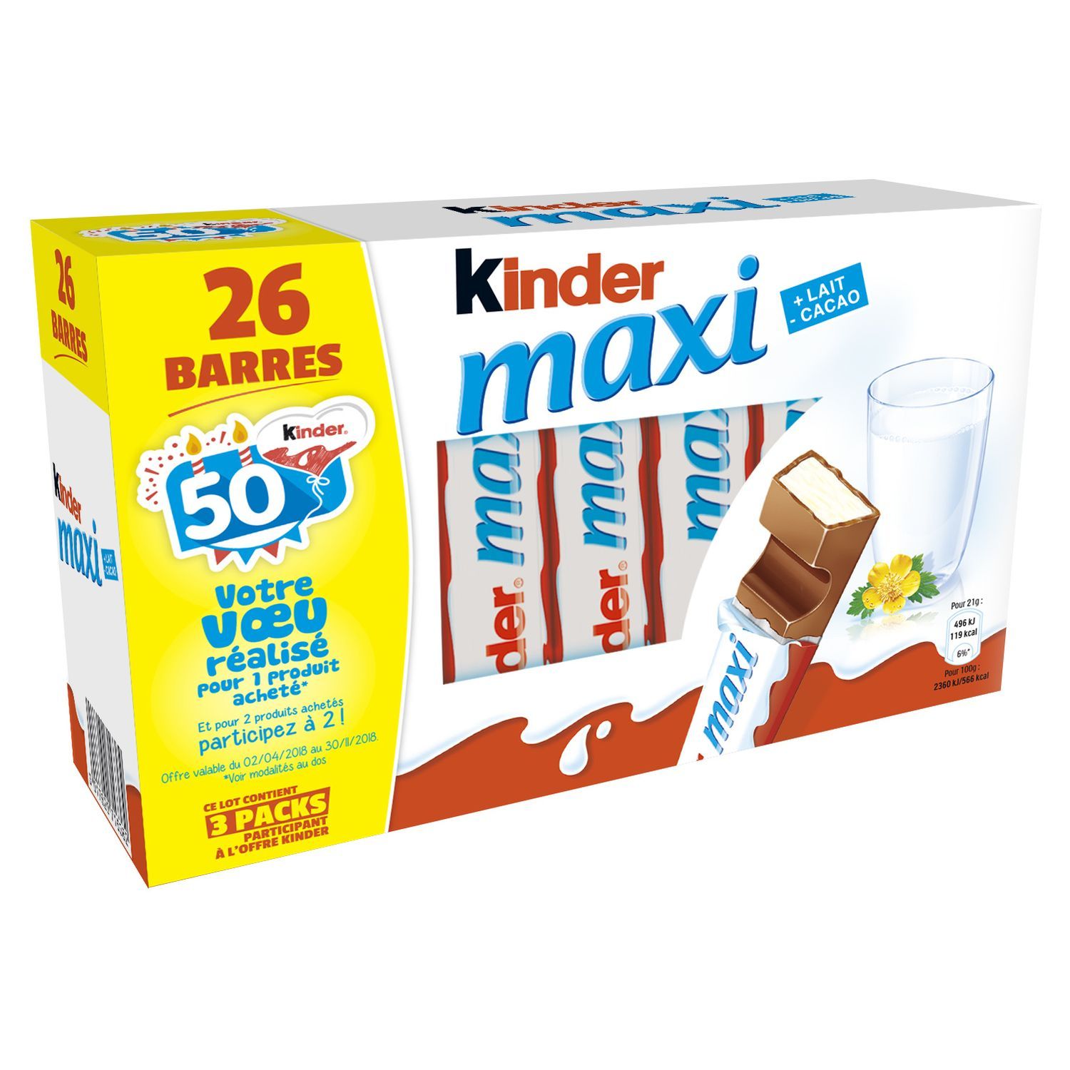 Kinder Maxi au Lait - confiserie Poisson