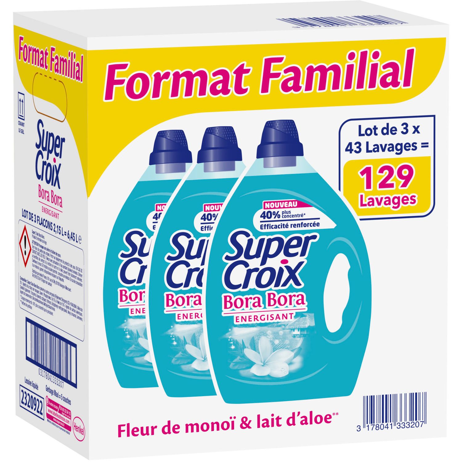 Lot de 3 bidons de lessive liquide Super Croix - variétés au choix