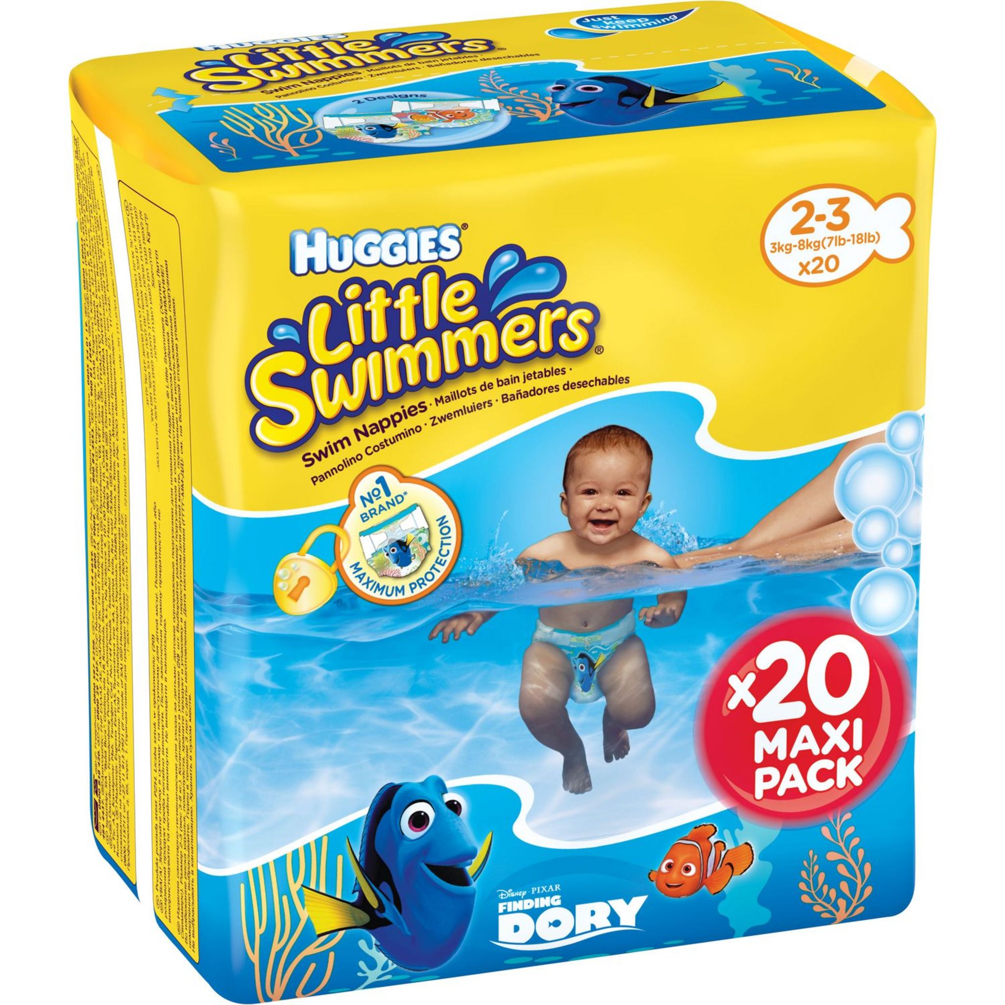 Huggies Couche bébé piscine Aquatic jetable taille 2 a 3 ans (3Kg => 8Kg)