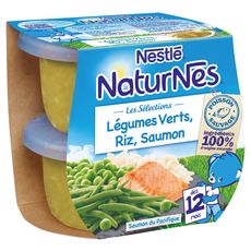 NESTLE Naturnes légumes verts riz saumon 2x200g dès 8mois 2x200g