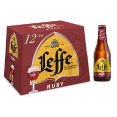 LEFFE Bière Ruby aromatisée fruits rouges 5% bouteilles 12x25cl