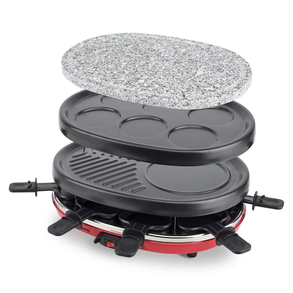 RECONDITIONNÉ : H.KOENIG RP418 APPAREIL A RACLETTE 4 EN 1 RACLETTE CREPIERE  GRILL PIERRE A GRILLER 1500W