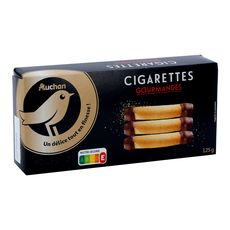 AUCHAN GOURMET Cigarettes gourmandes au chocolat 125g