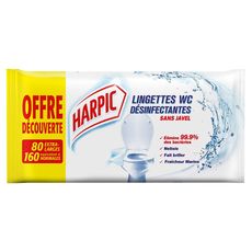 HARPIC Harpic lingette désinfectante WC marine x80 offre découverte